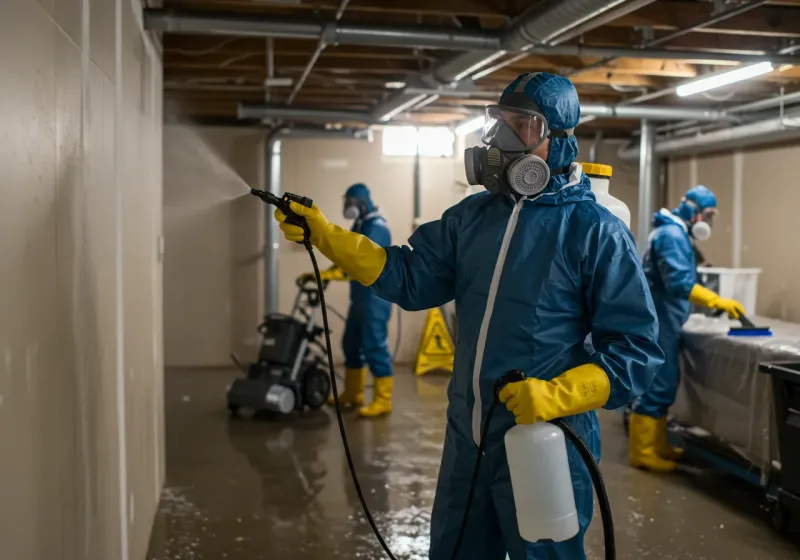 Basement Sanitization and Antimicrobial Treatment process in Gueydan, LA